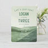 3rd Birthday Golf Par-tee Watercolor Any Age 招待状 (スタンド正面)