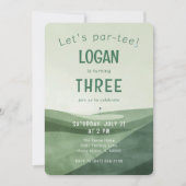 3rd Birthday Golf Par-tee Watercolor Any Age 招待状 (正面)