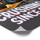 3rd Birthday Monster Truck 3 Year Old Boys Party B ポスター (角)