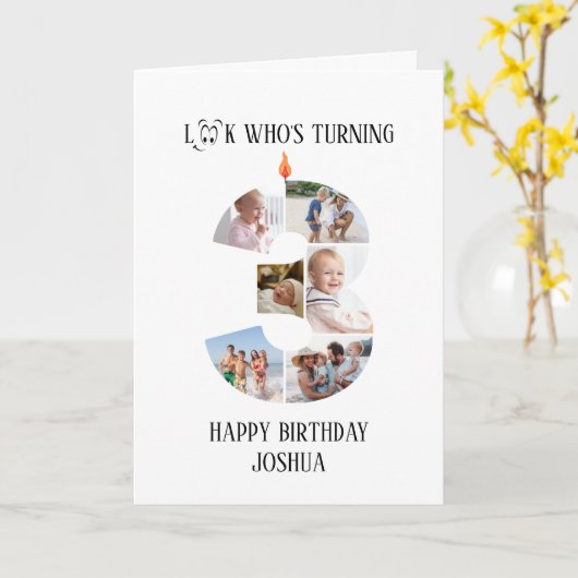 3rd Birthday Photo Card カード (黄色い花)