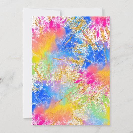 3rd Birthday Rainbow Paint Splash Invitation 招待状 (裏面)