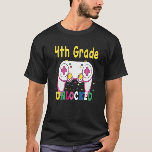 3rd Grade Achieved 4th Grade Unlocked Retro Colorf Tシャツ (正面)