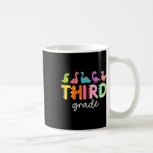 3rd Grade Dinosaur Ck To School First Day Of Schoo コーヒーマグカップ (右)