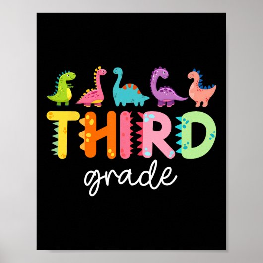 3rd Grade Dinosaur Ck To School First Day Of Schoo ポスター (正面)