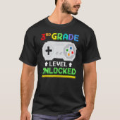 3rd Grade Level Unlocked Back To School Gamer Boys Tシャツ (正面)