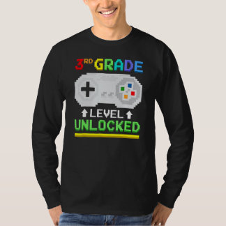 3rd Grade Level Unlocked Back To School Gamer Boys Tシャツ