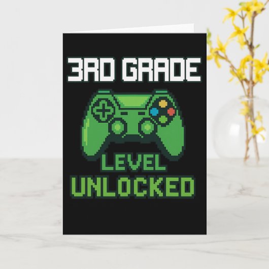 3rd Grade Level Unlocked Gamer Ck To School Boys G カード (黄色い花)