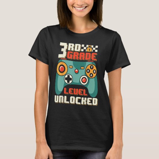 3rd Grade Level Unlocked Video Game Back To School Tシャツ (正面)