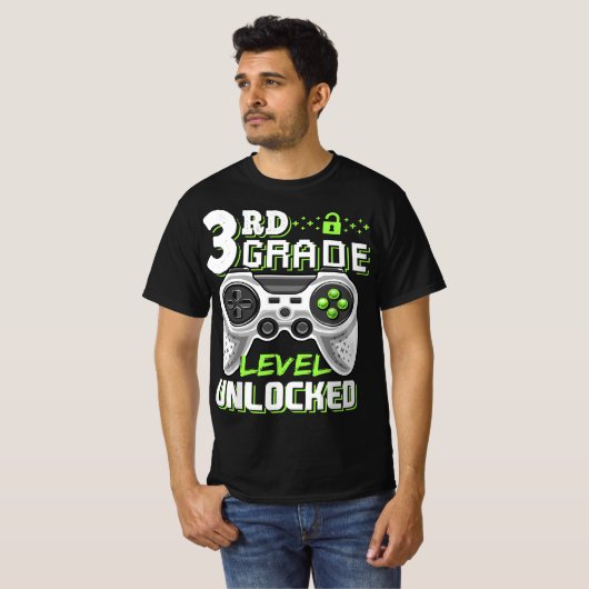 3rd Grade Level Unlocked Video Game Back to School Tシャツ (正面フル)