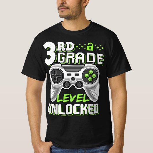 3rd Grade Level Unlocked Video Game Back to School Tシャツ (正面)
