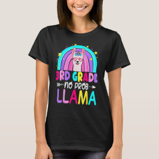 3rd Grade No Prob Llama Rainbow Back To School Tea Tシャツ