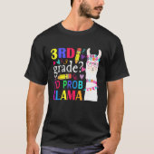 3rd Grade No Prob Llama Teacher Student Kids Back  Tシャツ (正面)