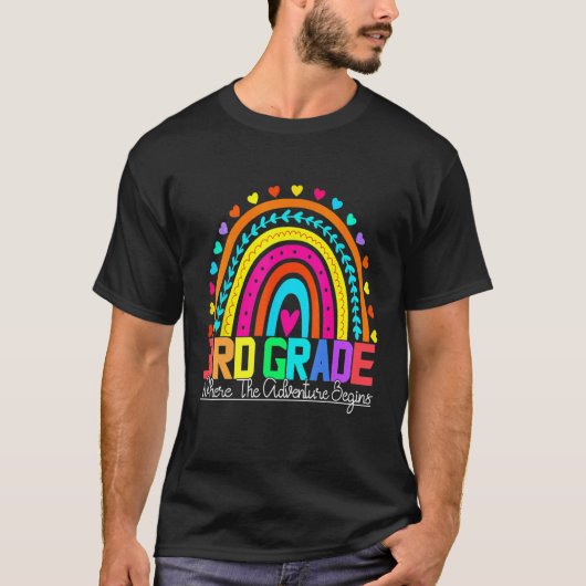 3rd grade rainbow leopard teacher team third grade tシャツ (正面)