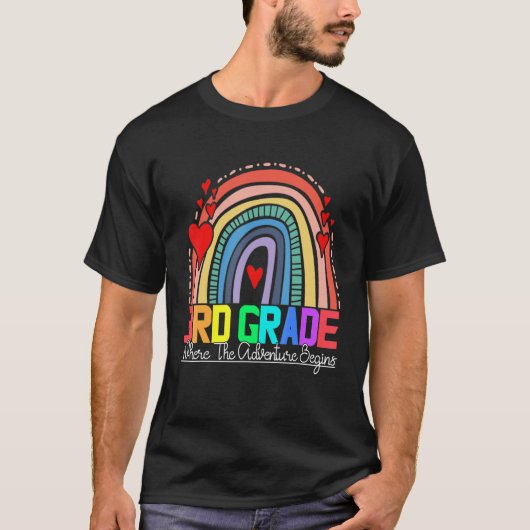 3rd grade rainbow leopard teacher team third grade tシャツ (正面)