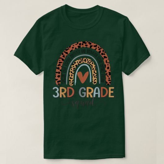 3rd Grade Squad Boho Rainbow Back To School T-Shir Tシャツ (デザイン正面)