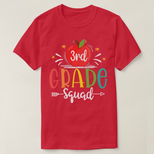 3rd Grade Squad Funny Back To School Teachers Stud Tシャツ (デザイン正面)