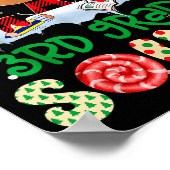 3rd Grade Squad Teacher Buffalo Red Plaid Reindeer ポスター (角)