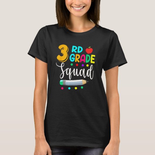 3rd Grade Squad  Teacher Student Team Back To Scho Tシャツ (正面)