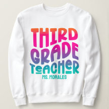 3rd Grade Teacher Colorful Ombre Text Design