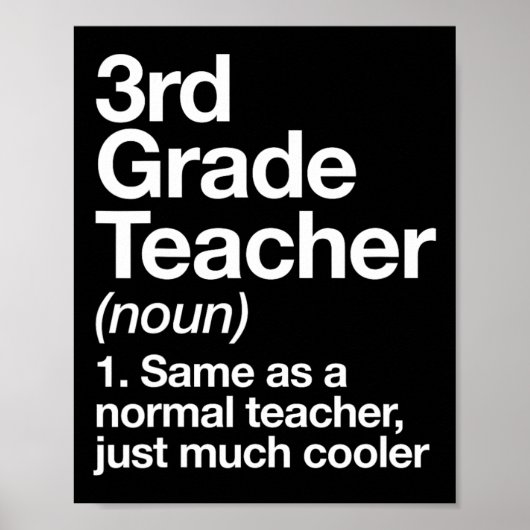 3rd Grade Teacher Definition Funny Ck To School Fi ポスター (正面)