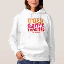3rd Grade Teacher Orange Red Ombre Text Design