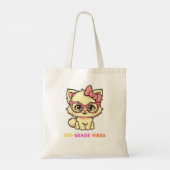 3rd Grade Vibes Back to School Cute Cat トートバッグ (裏面)