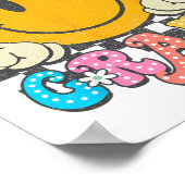 3rd Grade Vibes Retro Smile Face Teacher Kids Back ポスター (角)