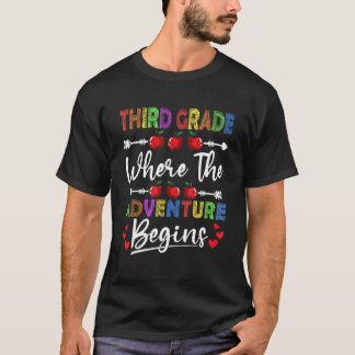 3rd Grade Where The Adventure Begins Cute Teacher Tシャツ