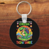 3rd I'm Ready To Crush Third Grade Dinosaur Gamer  キーホルダー (正面)