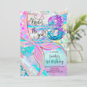 3rd Mermaid Birthday Under the Sea Invitation 招待状 (スタンド正面)