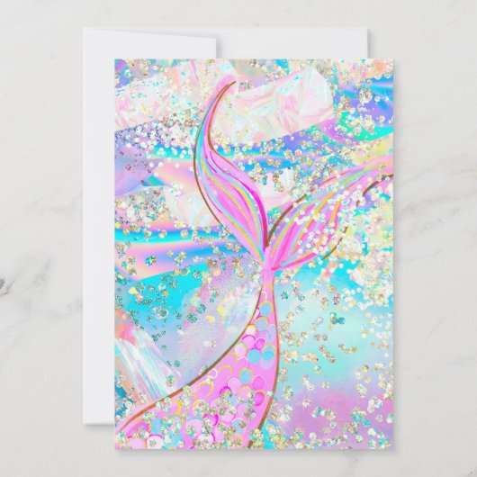 3rd Mermaid Birthday Under the Sea Invitation 招待状 (裏面)