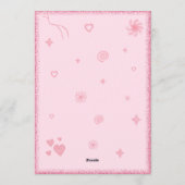 3rd Pink Glitter Birthday | Sparkle Glitter  招待状 (裏面)