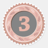 3rd Place Bronze Medal Dark ラウンドシール (正面)