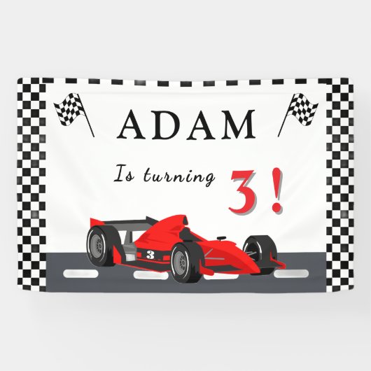 3rd Race Car Birthday – Party Banner Fun!  横断幕 (横)