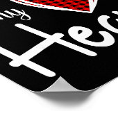 3rd Third Grade Has My Heart Buffalo Print Teacher ポスター (角)