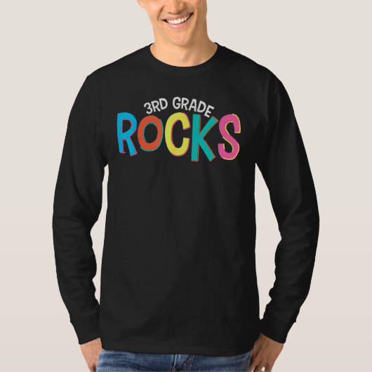 3rd Third Grade Rocks Back To School Teacher Stude Tシャツ (正面)
