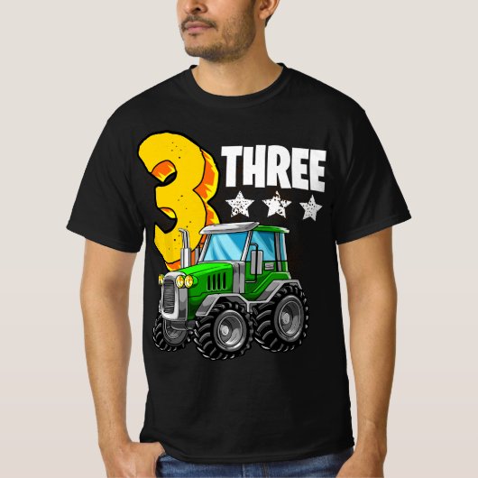 3rd Tractor Birthday Party Farm Educational 3 Year Tシャツ (正面)