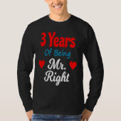 3rd Wedding Anniversary for Men Him Mr Right Husba Tシャツ (正面)