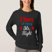 3rd Wedding Anniversary for Men Him Mr Right Husba Tシャツ (正面)
