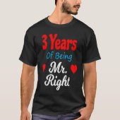 3rd Wedding Anniversary for Men Him Mr Right Husba Tシャツ (正面)