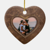 3rd Wedding Anniversary Leather heart ornament セラミックオーナメント (裏面)