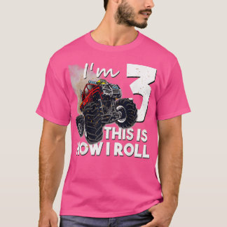 3th Birthday Boy Monster Truck 3 Years Old 2 Tシャツ