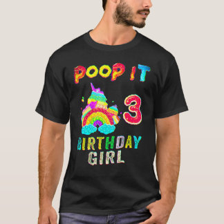 3th Fidgetポップ・アートの It誕生日女の子パーティー3年 Tシャツ