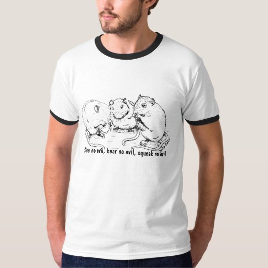 3wisefuzzmonkiesは、悪を、聞きますスクエア悪を…見ません tシャツ (正面)