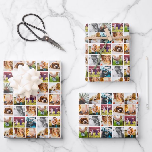 3xシート10写真テンプレートホワイトラッピング紙 ラッピングペーパーシート (正面)