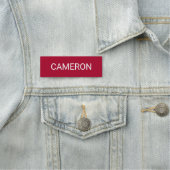 3x1クラシック名タグ磁気またはピン暗赤色 名札 (インサイチュ)