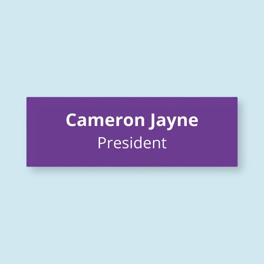 3x1紫色の名札ビジネス用磁気ピンまたは安全ピン 名札