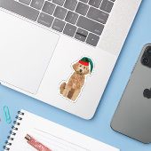 3x3カスタムビニールのステッカー – クリスマスゴールデンドードル シール (ノートパソコンとiPhone)