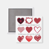 3x3グリッドハートValentines Magnet マグネット (正面/裏面)