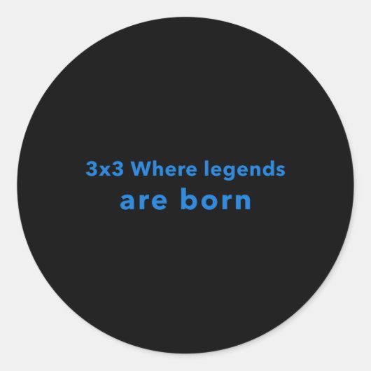 3x3凡例の場所生まれ ラウンドシール (正面)